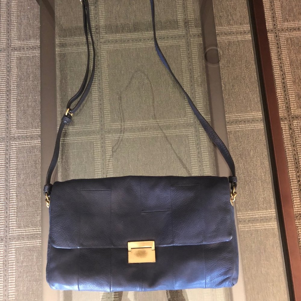 J.Crew Blue Leather Bag